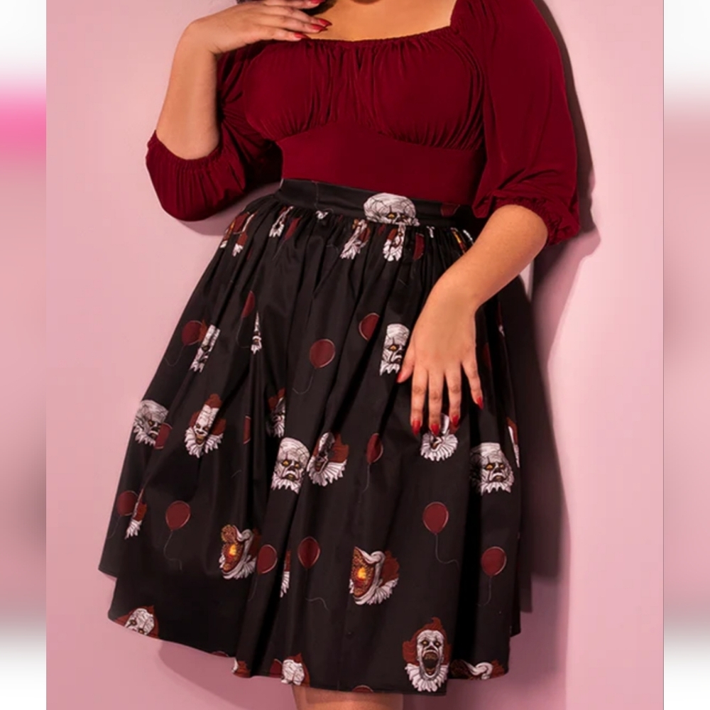 Vixen by Micheline Pitt Pennywise Swing Skirt 2X EUC